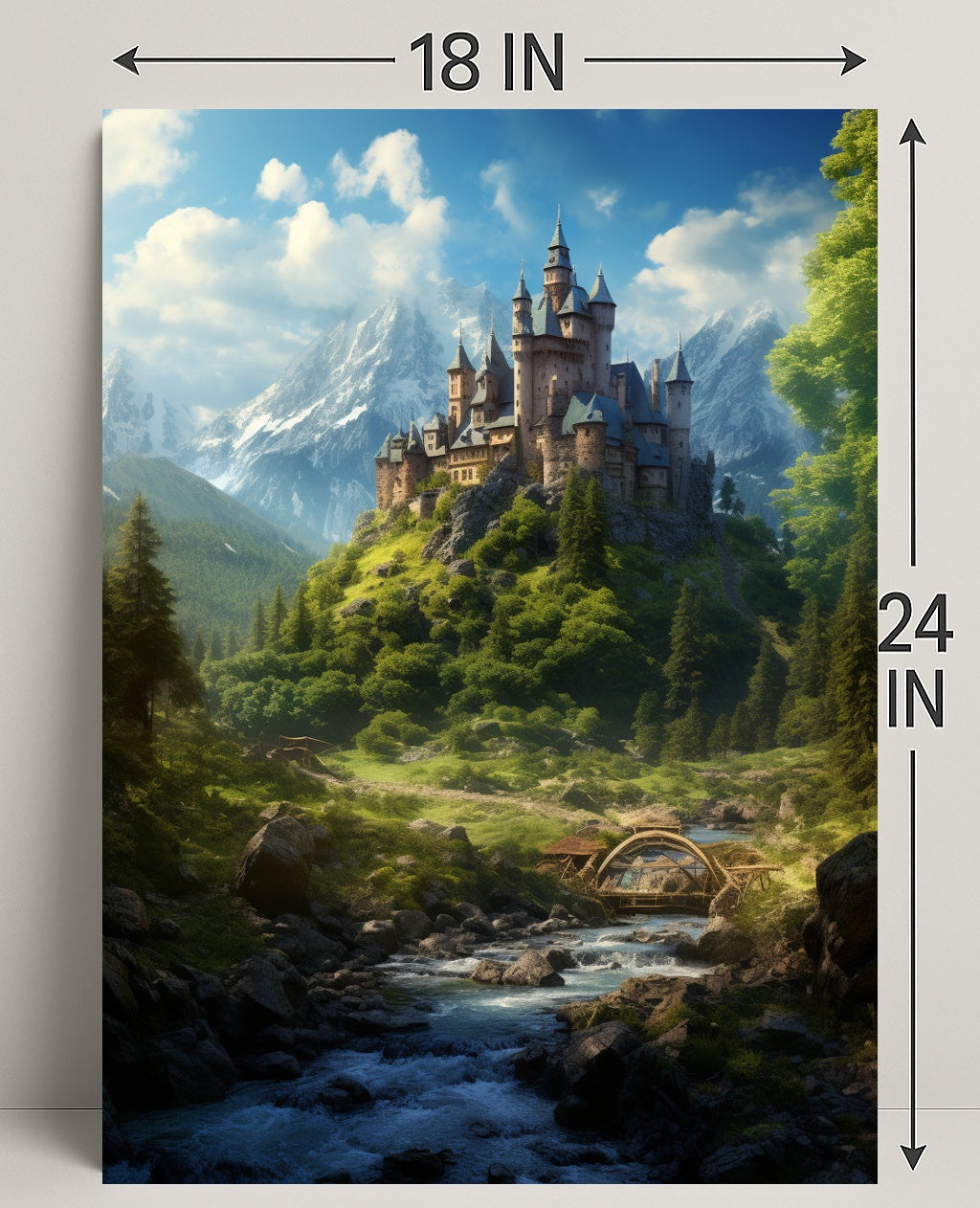 Enchanted Castle In The Mountains Poster PosterGoat