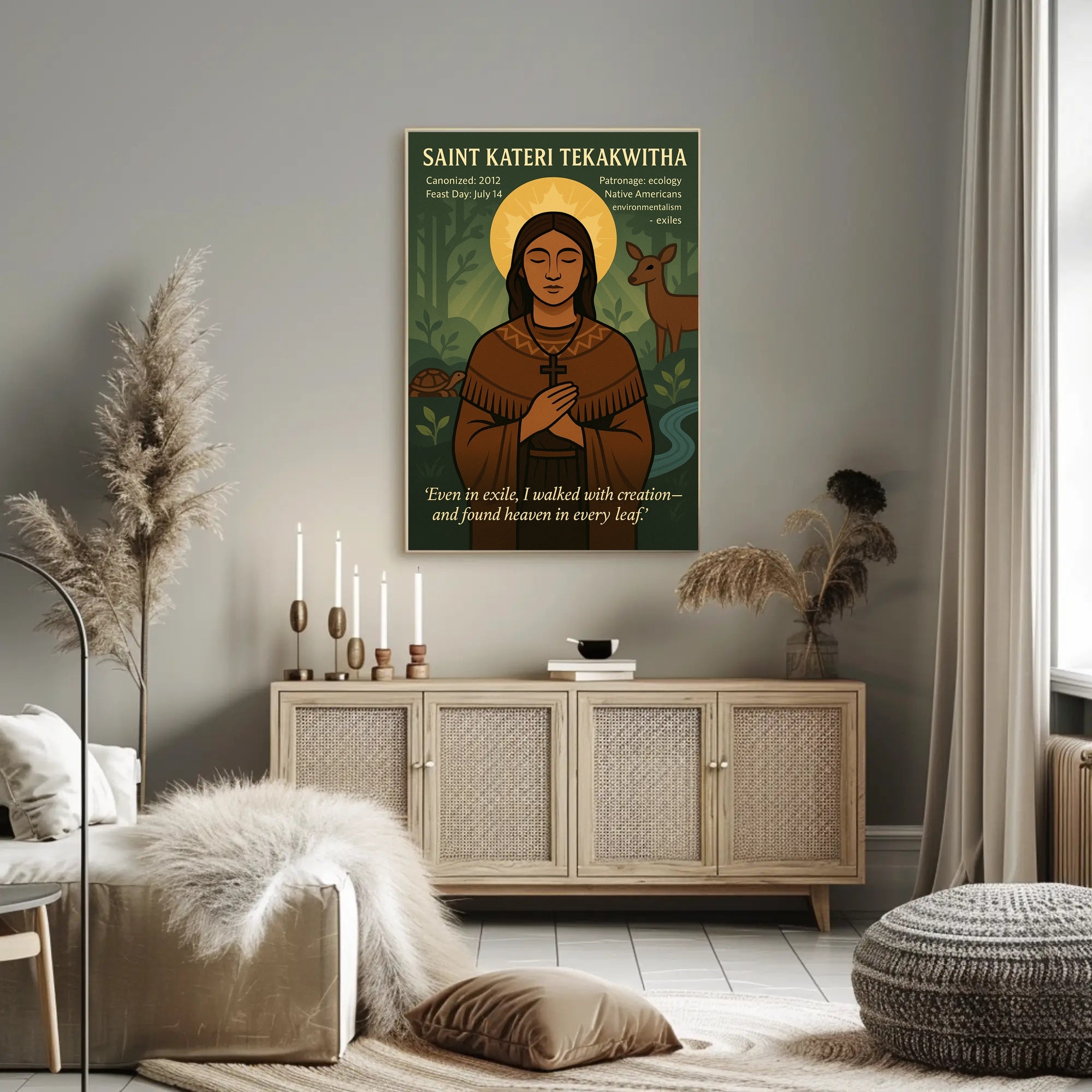 Saint Kateri and Nature Harmony Cultural or Heritage Poster