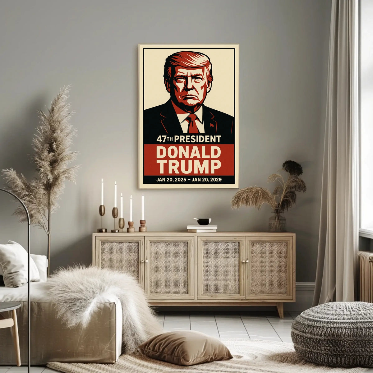 Trump Visionary Red Black Patriotic Minimalist Poster