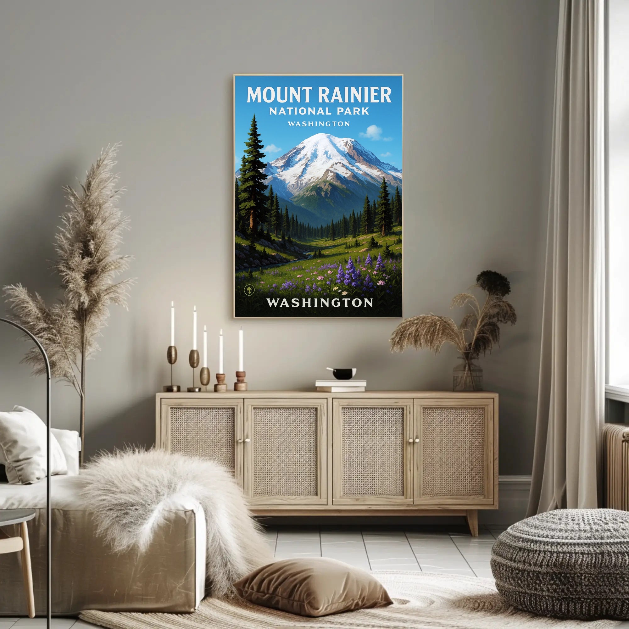 Mount Rainier National Park Poster PosterGoat