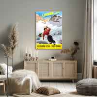 Limone Piemonte Vintage Ski Adventure Poster PosterGoat
