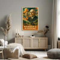 Warren G. Harding 29th President of the United States Layered Digital Collage Poster
