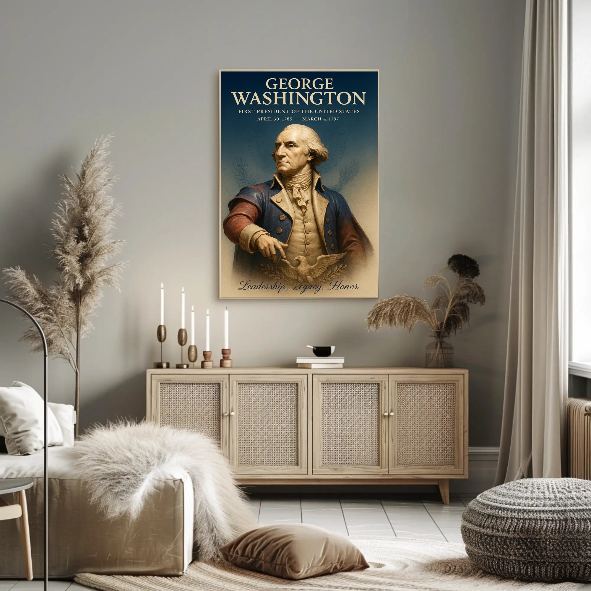 George Washington Portrait Celebrating America's Historical Legacy Poster