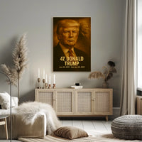 Donald Trump Poster Vintage Analog Film Aesthetic Presidential Portrait Wall Art Print