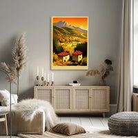 Serene Mountain Landscape at Sunset Poster