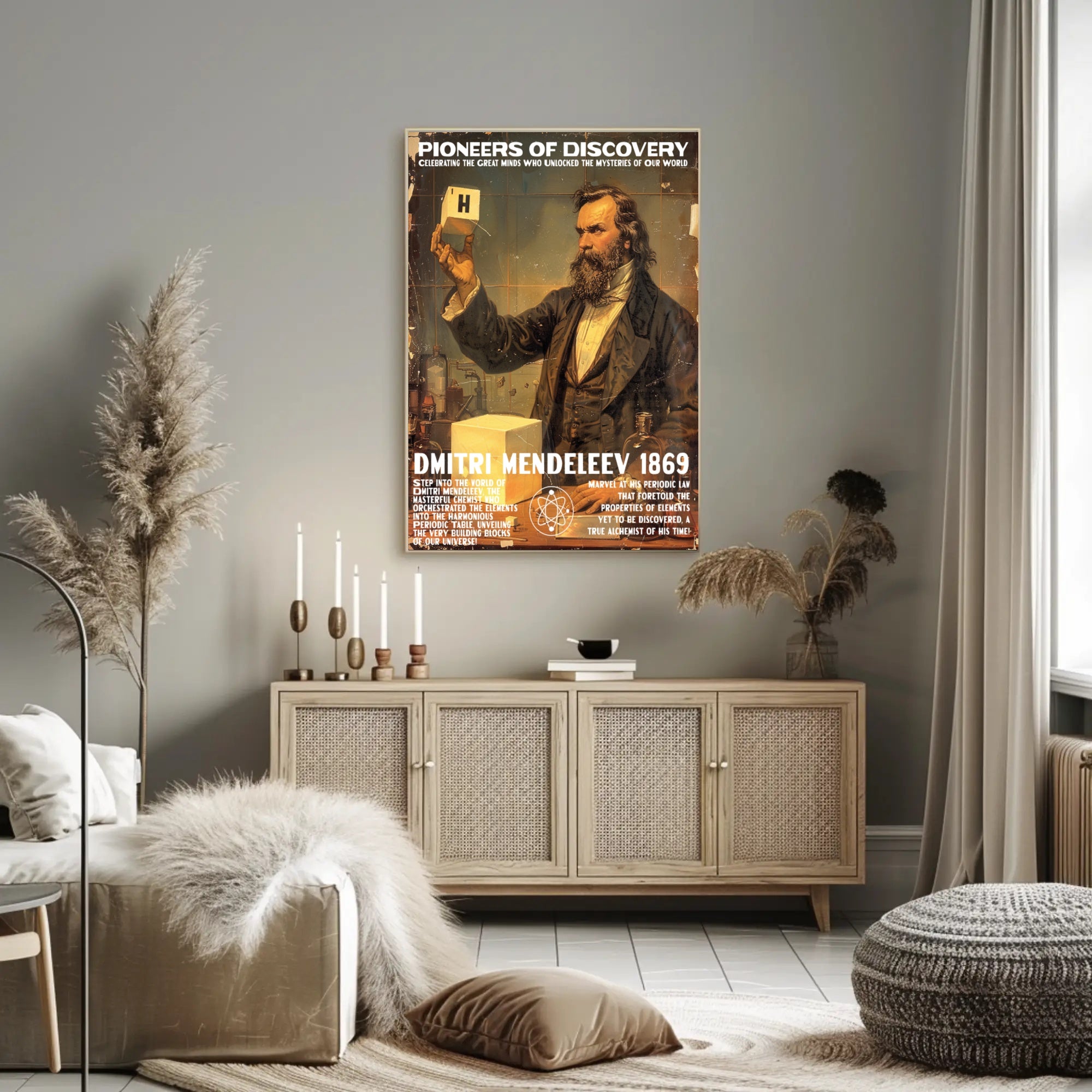 Mendeleev Chemistry Inspiration Vintage Educational or Infographic Poster