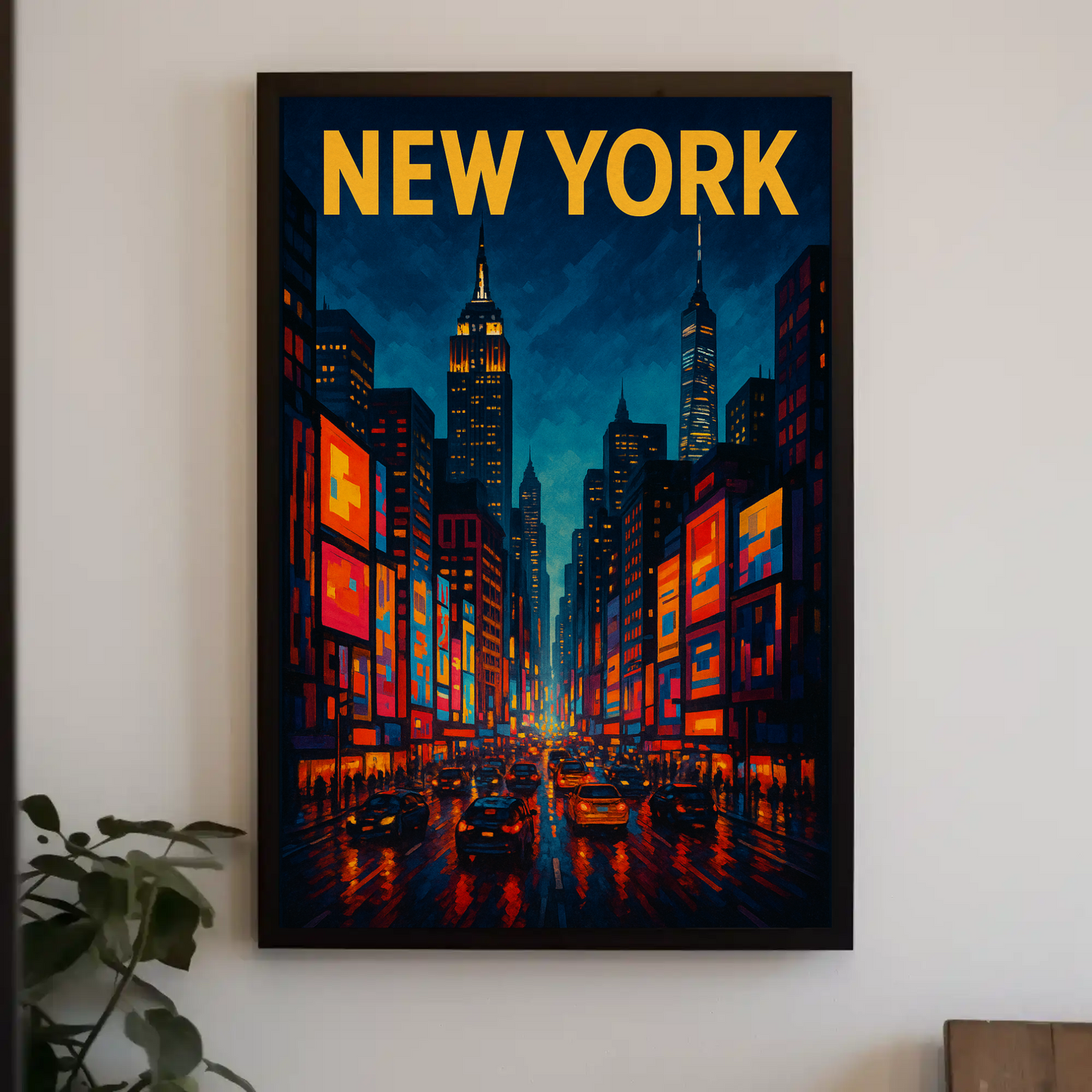 New York City Night Lights Travel Poster