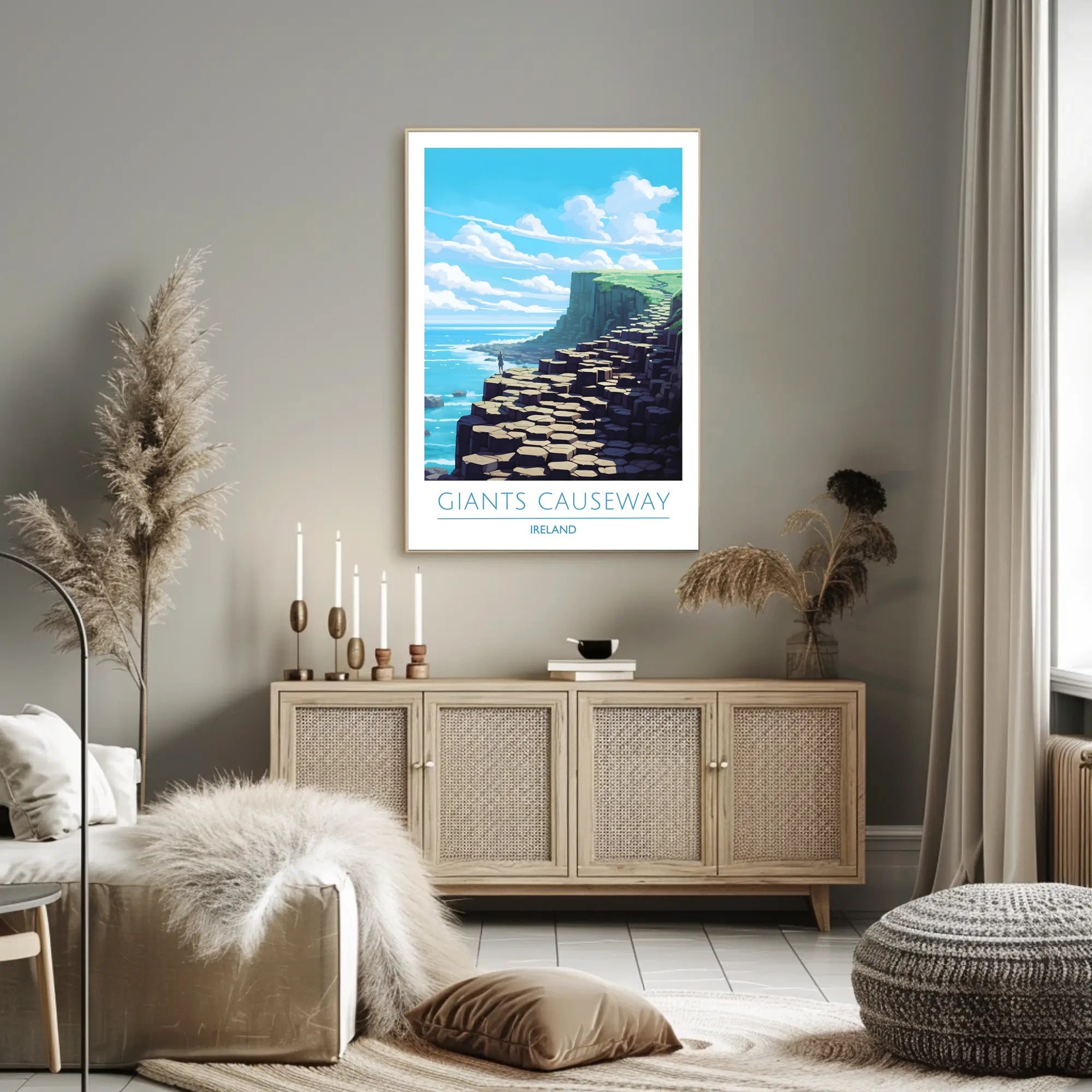 Giants Causeway Illustration Poster