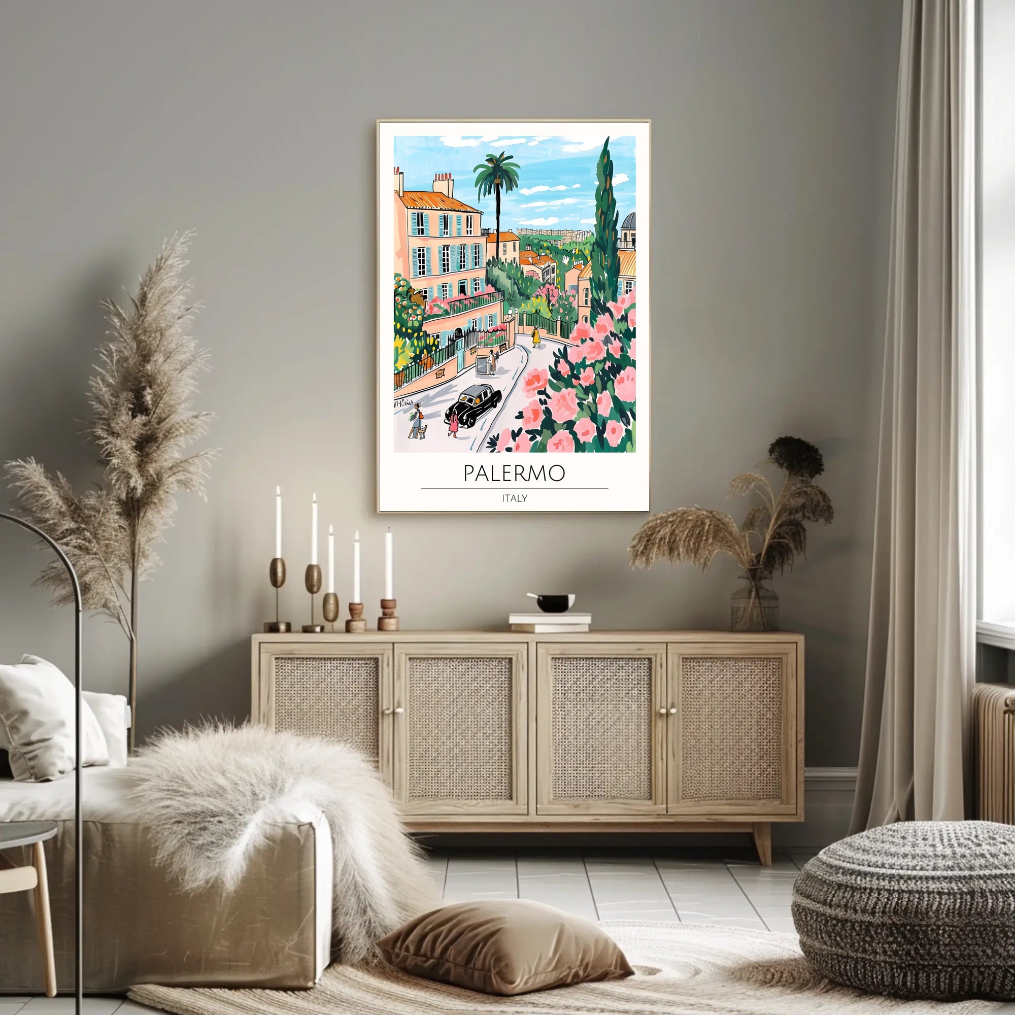 Palermo Illustrated Poster PosterGoat