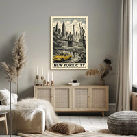 New York City Vintage Landmarks Poster Classic Skyline