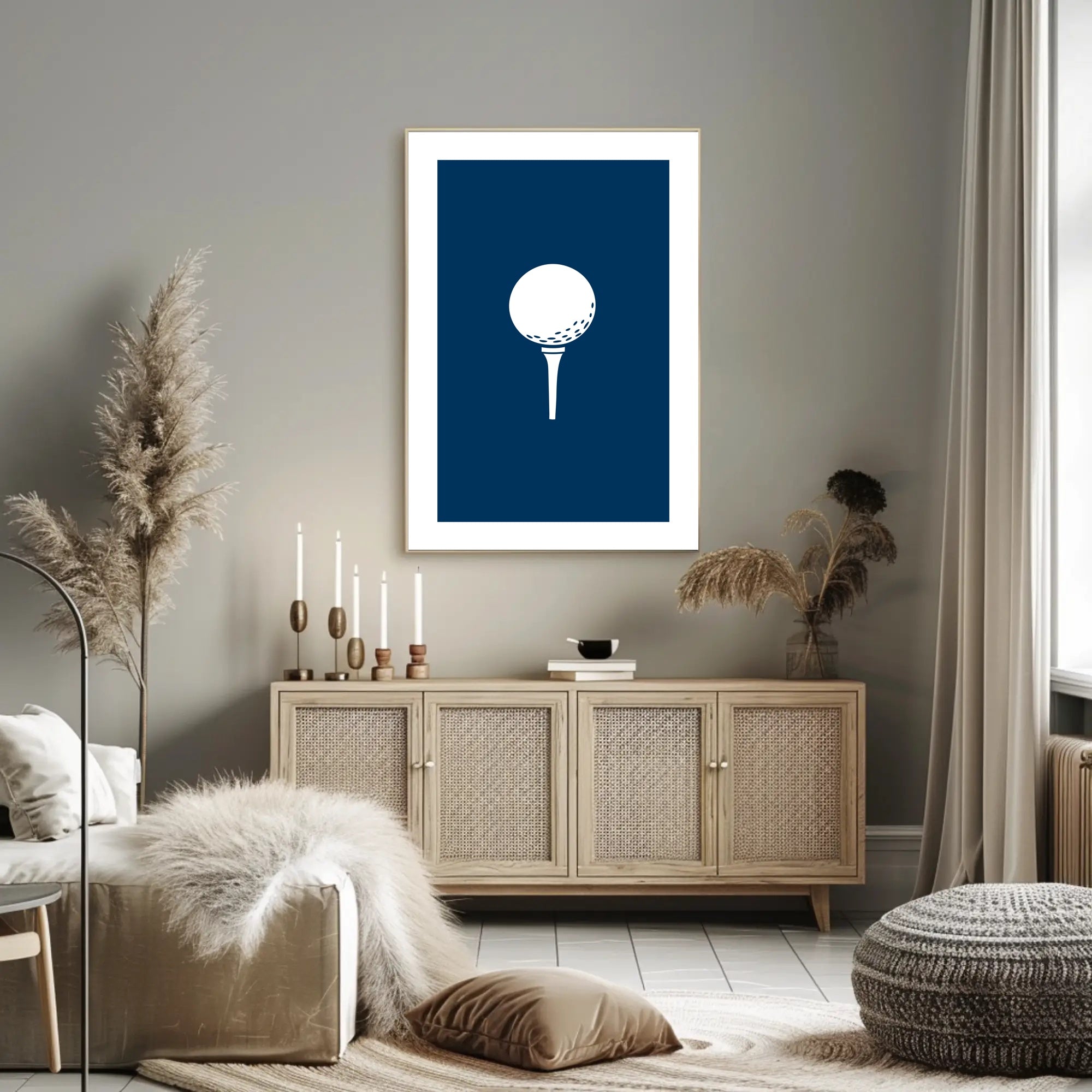 Golf Ball on Tee Minimalist Sports Poster