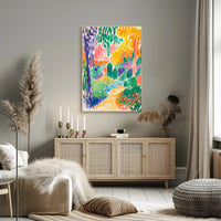 Vibrant Impressionistic Garden Scene Art Print - Abstract Poster