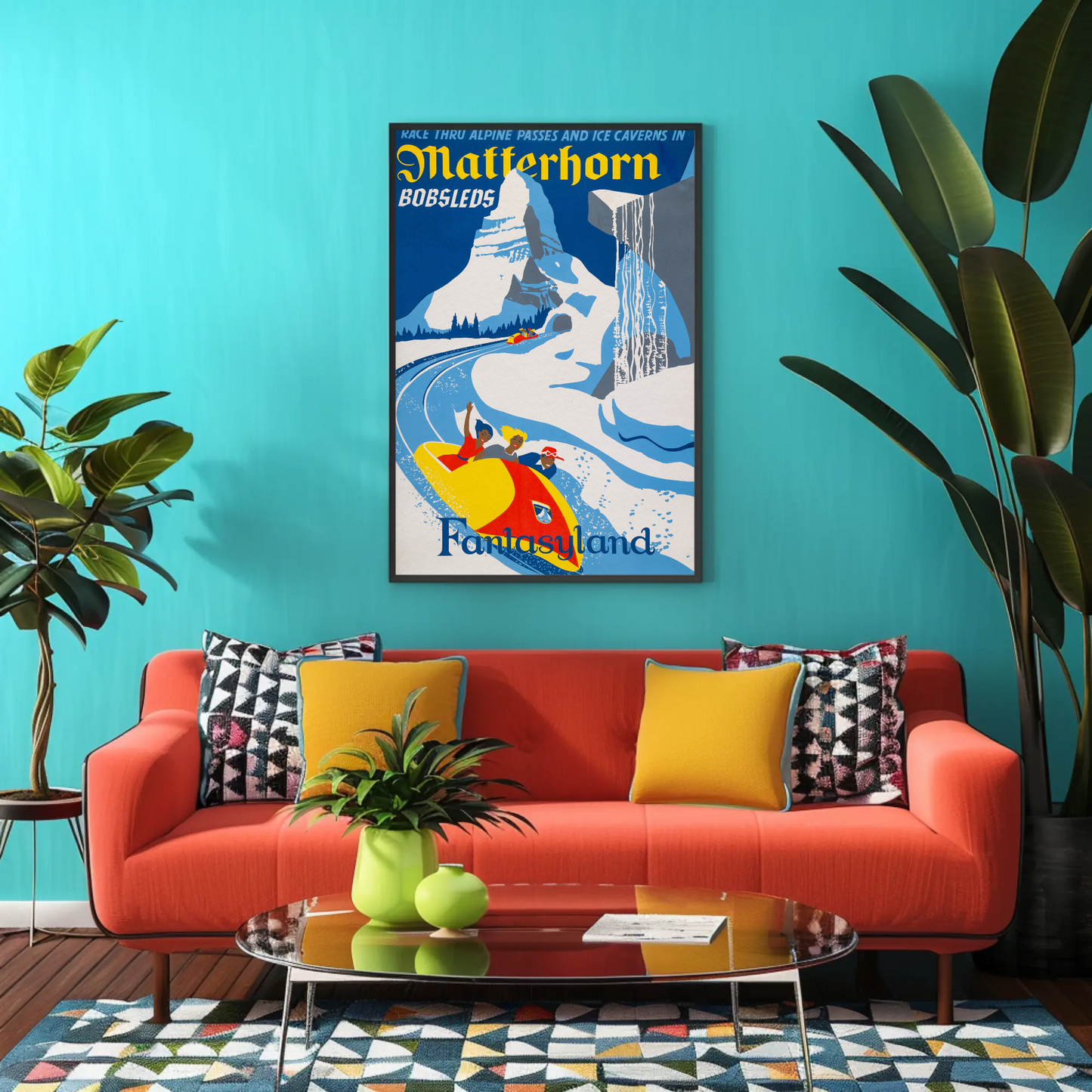 Disneyland Fantasyland Matterhorn 1960 Poster