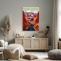 Grand Canyon Scenic Illustration Poster