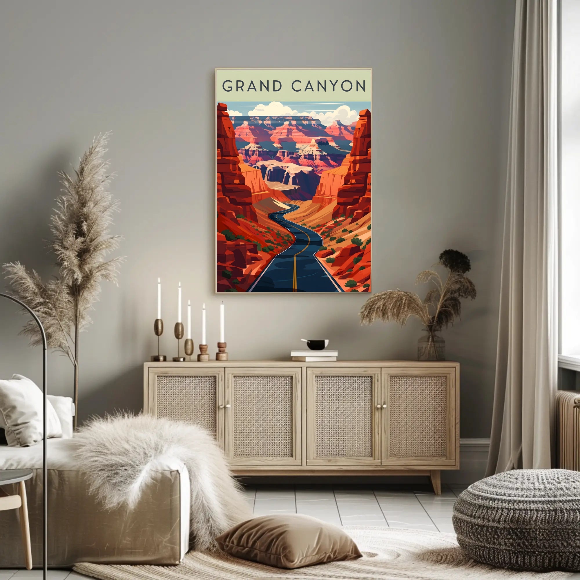 Grand Canyon Scenic Illustration Poster