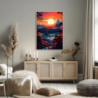 Enchanted Sunset Over Mountains Poster