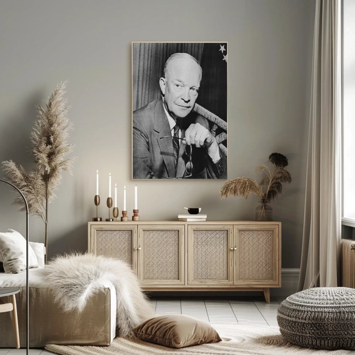 Black and White Portrait – Dwight D. Eisenhower Poster