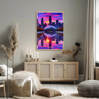 Chicago's Iconic Skyline at Sunset Poster