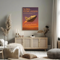 Flying Potato Experimental Aviation Humor Futuristic Sci-Fi Poster