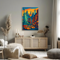 New York City Vibrant Adventure Poster Modern Wall Art