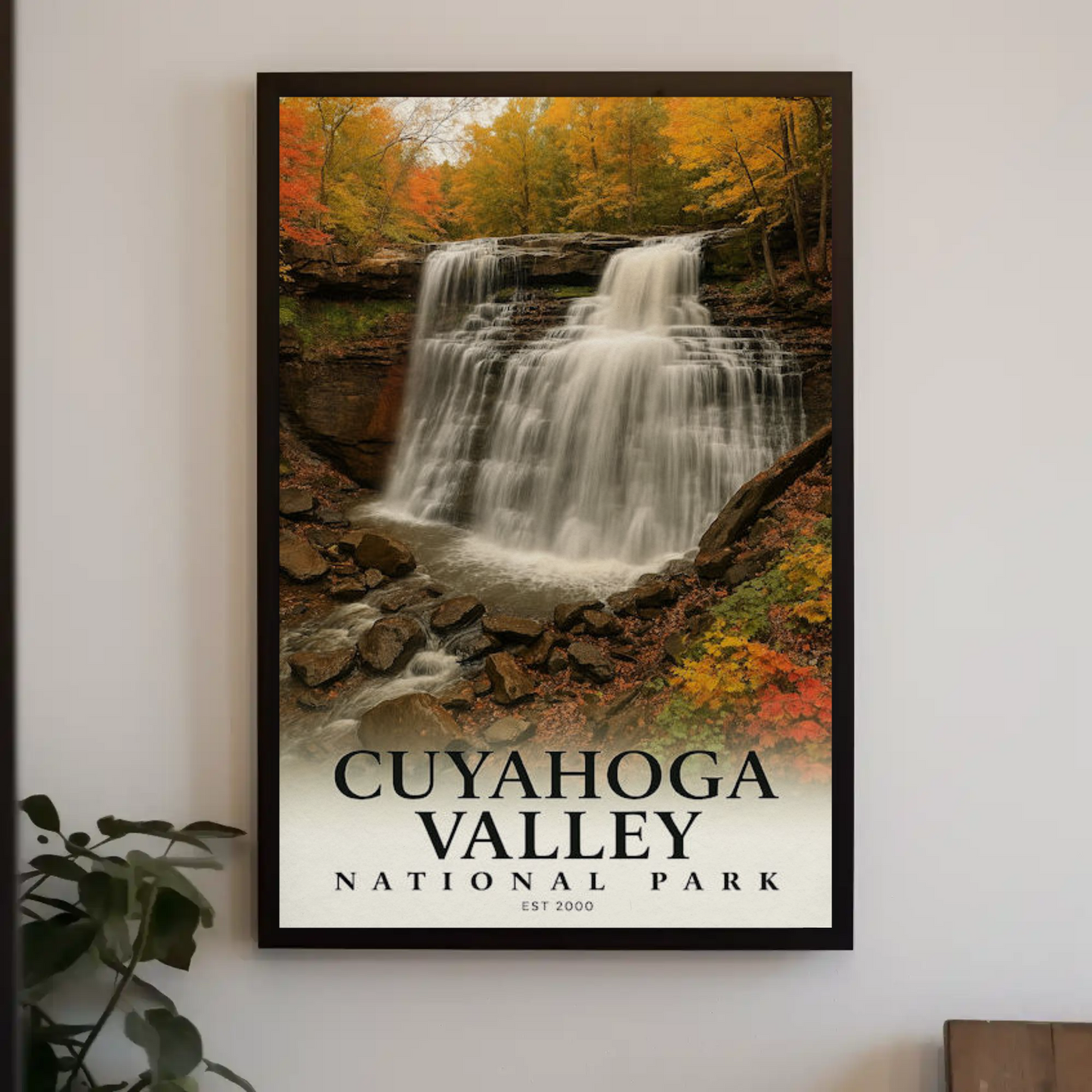 Cuyahoga Valley National Park Autumn Falls Travel Poster
