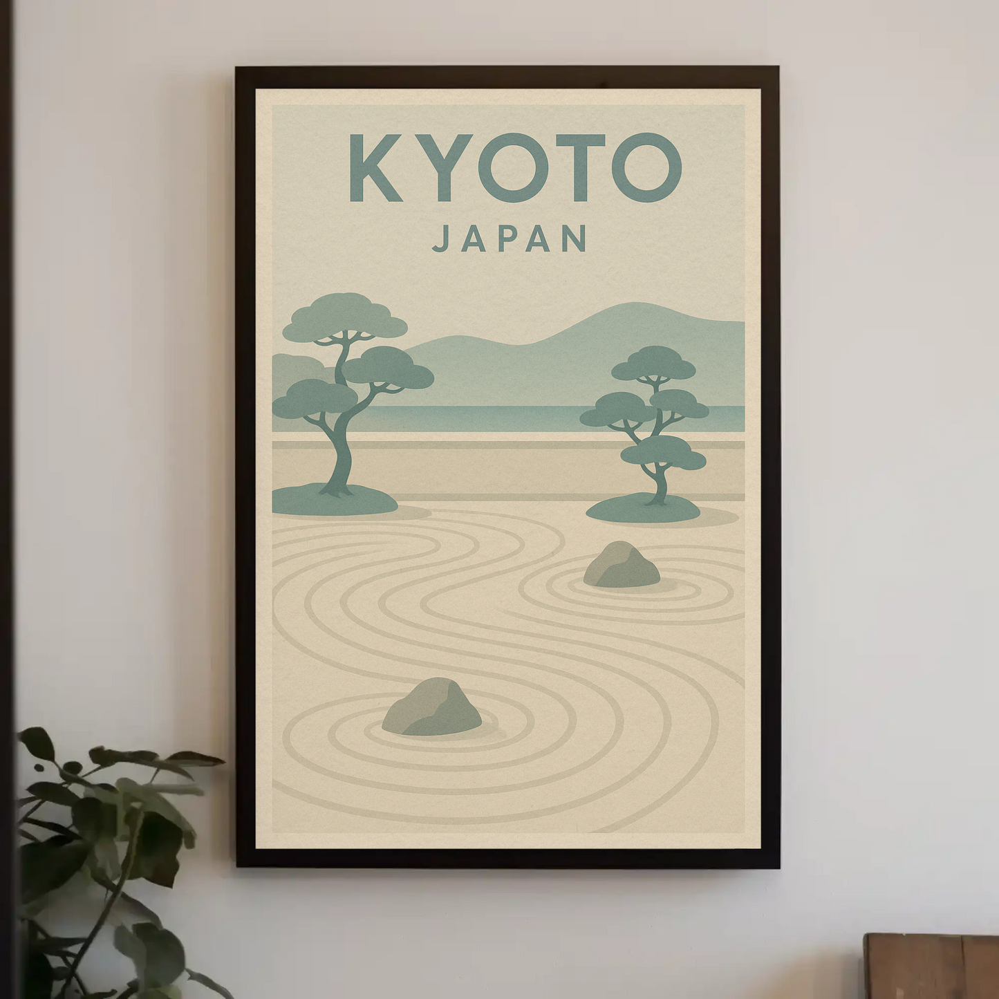 Kyoto Japan Zen Garden Minimalist Poster Poster