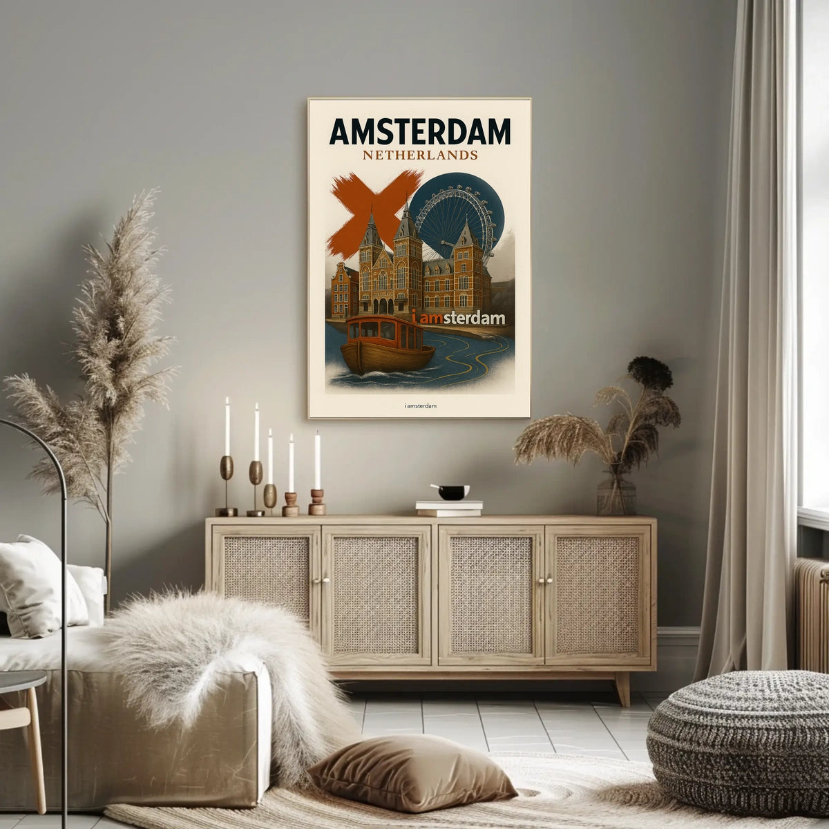 Amsterdam Netherlands Travel Poster