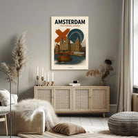 Amsterdam Netherlands Travel Poster