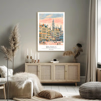 Brussels Cityscape Illustration Poster PosterGoat
