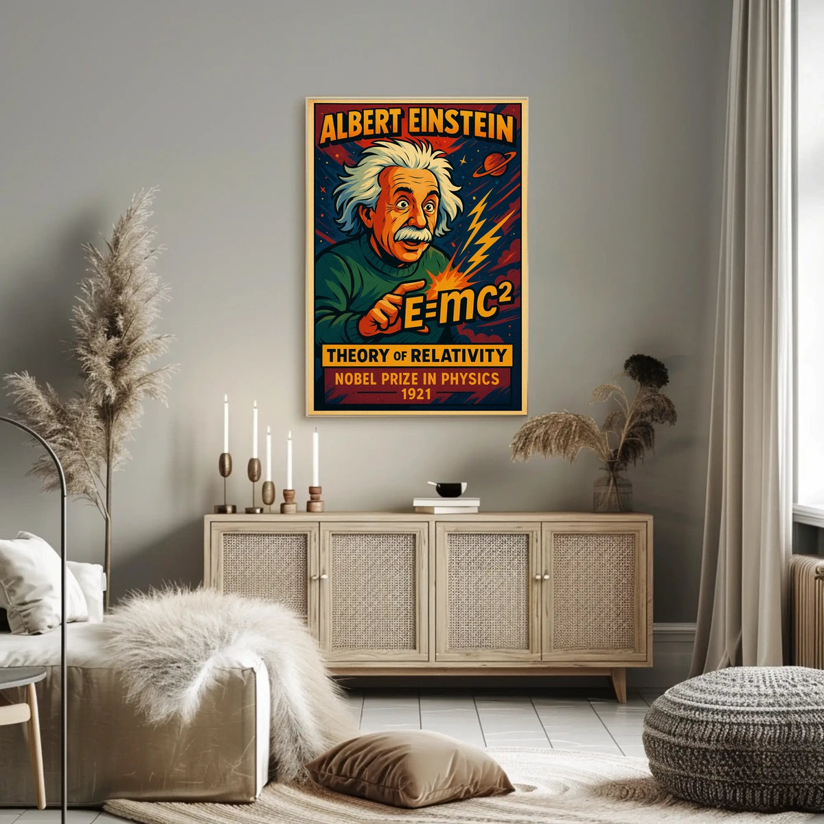 Einstein Relativity Cosmos Art Inspiring Poster