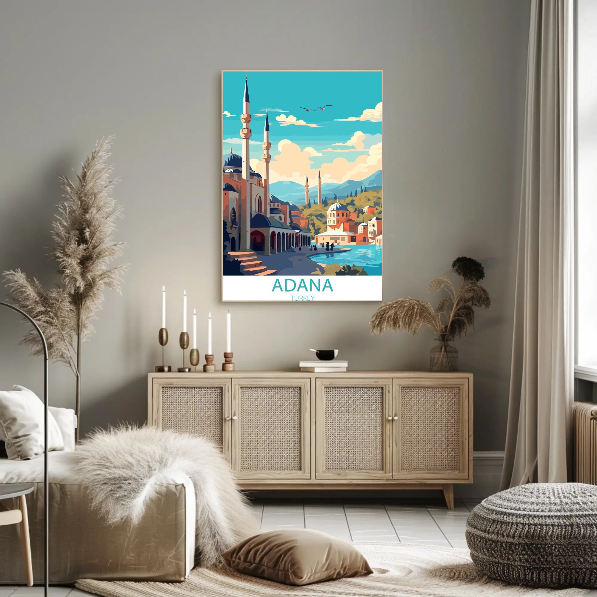 Vibrant Adana Cityscape Poster: A Modern Architectural Scene