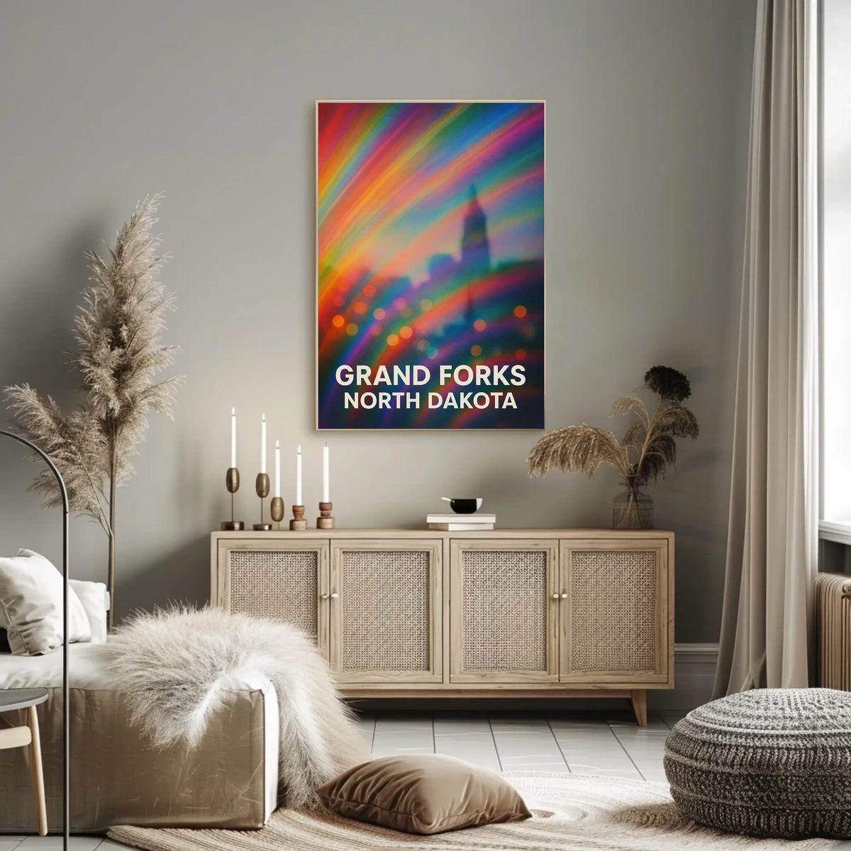 Grand Forks North Dakota Minimalist Travel Decor Poster