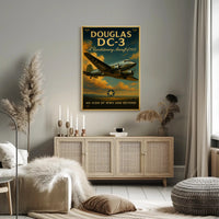 Douglas DC-3 Vintage Aircraft Poster Print