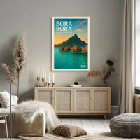Bora Bora Overwater Bungalows Travel Poster PosterGoat