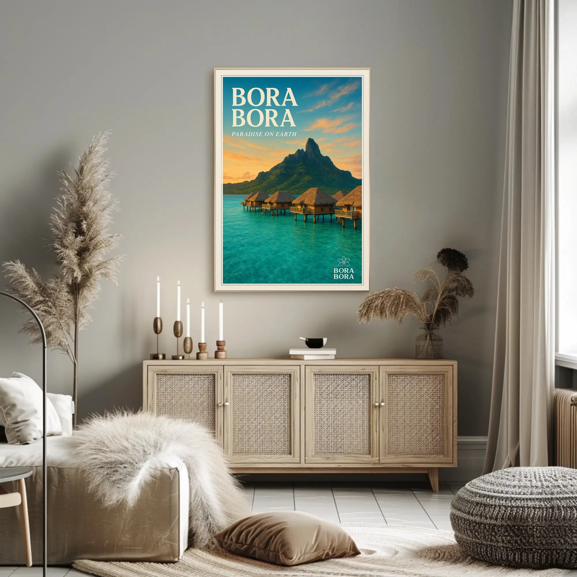 Bora Bora Overwater Bungalows Travel Poster PosterGoat