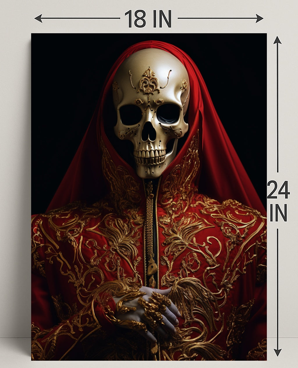 Regal Elegance In Red And Gold Poster PosterGoat