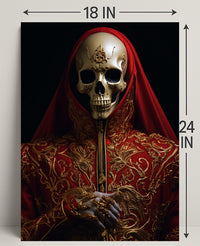 Regal Elegance In Red And Gold Poster PosterGoat