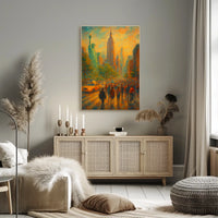 New York Cityscape Poster Abstract Urban Travel Wall Art
