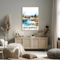 Hot Springs Watercolor Wall Art Poster