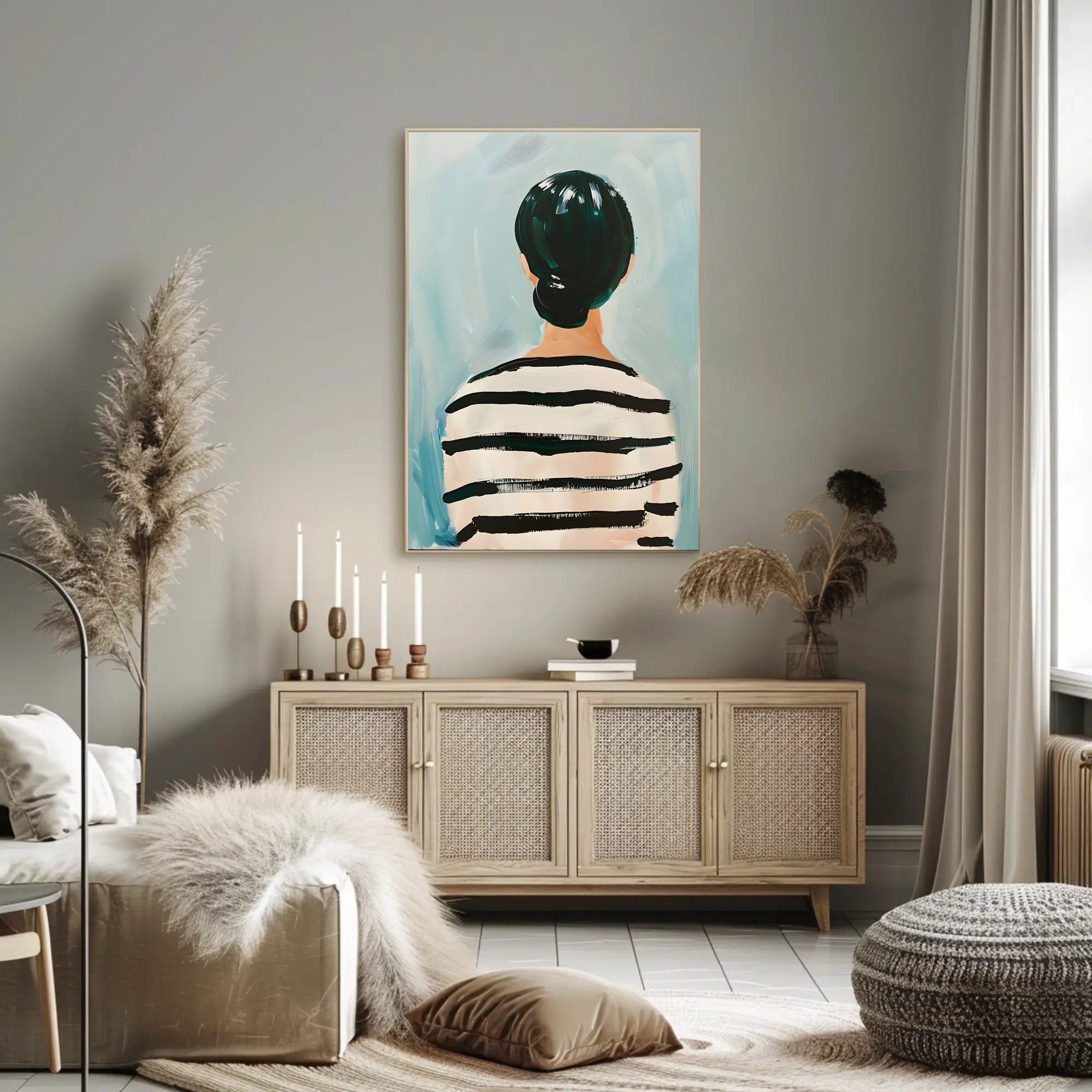 Striped Reflections Abstract Poster Wall Art Print