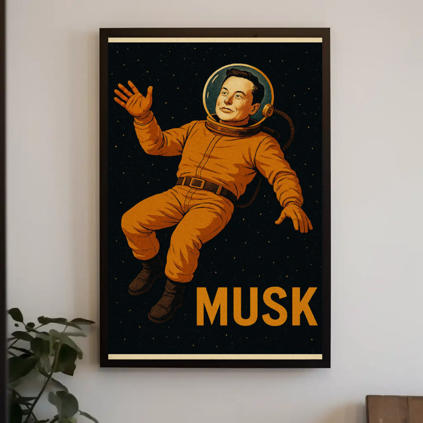 Musk Astronaut Space Portrait Conceptual Poster