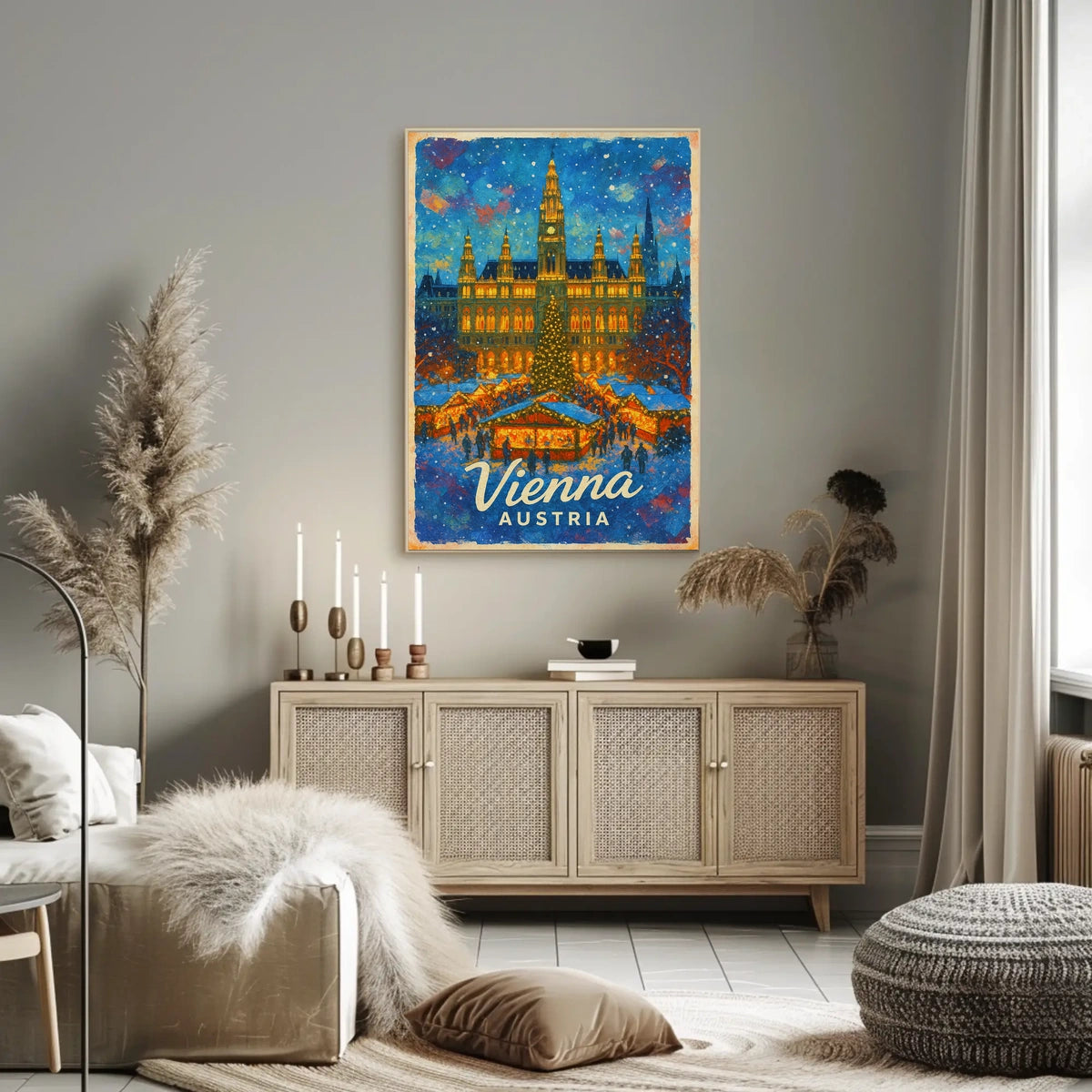 Vienna Winter Wonderland Timeless Cityscape Artistic Decor Enthusiasts Vintage Urban Poster