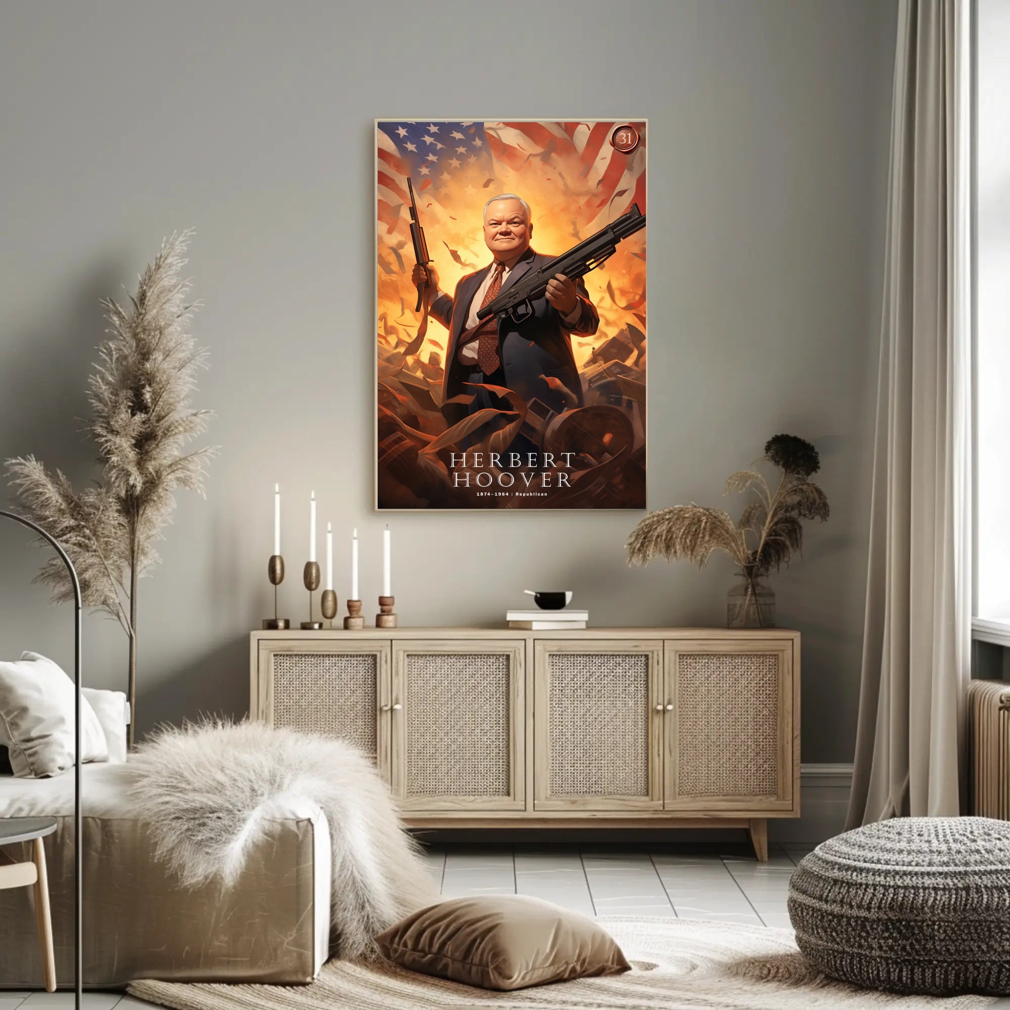Dynamic Tribute to Herbert Hoover Poster