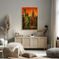Timeless New York Poster Vintage NYC Skyline Wall Art Decor