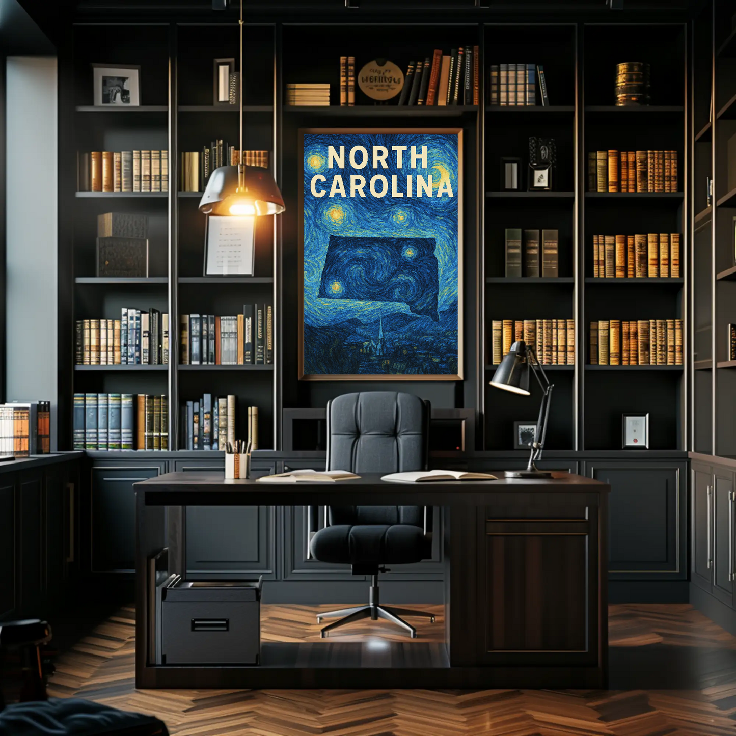 North Carolina Starry Night Poster