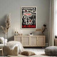 Las Vegas Poster Vibrant Neon Nightlife Wall Decor Fans