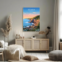 Scenic Coastal Sunrise Acadia National Park Poster