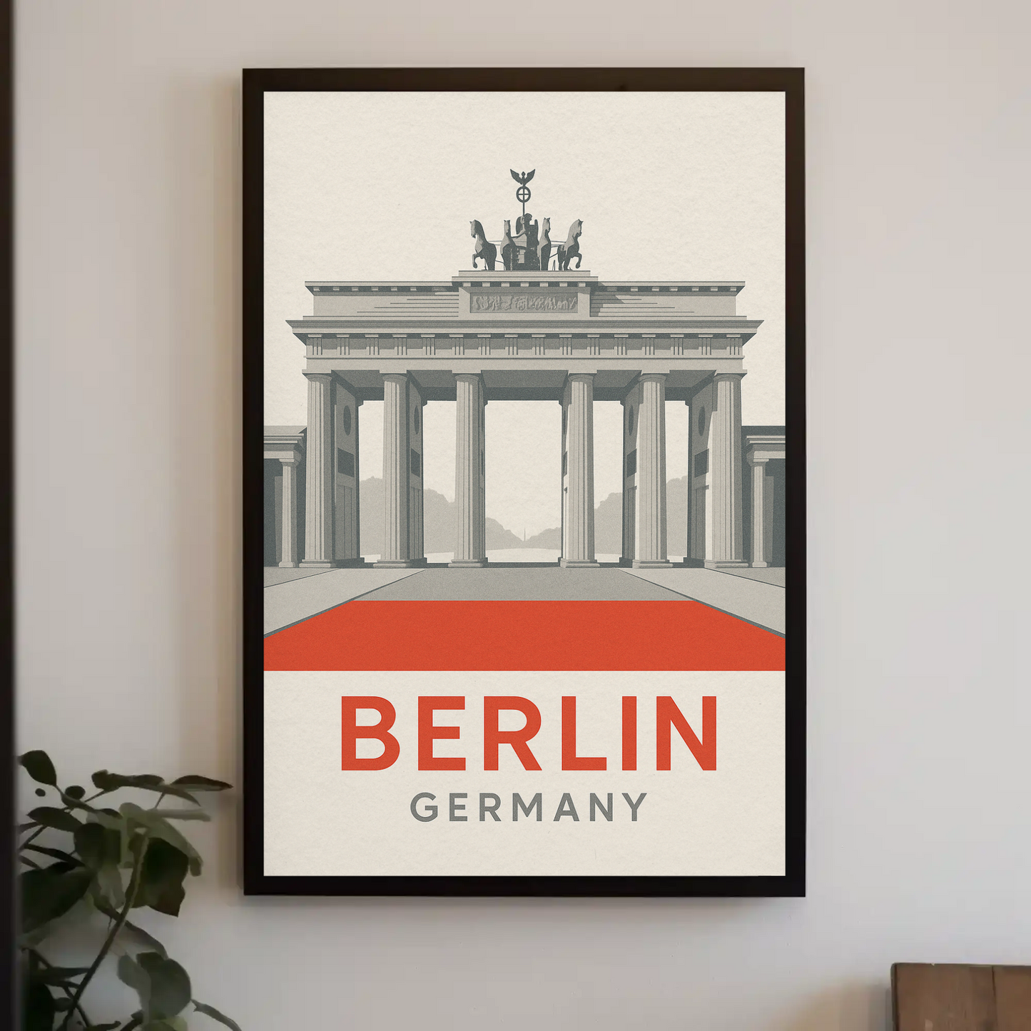 Berlin Germany Brandenburg Gate Minimal Architecture Poster