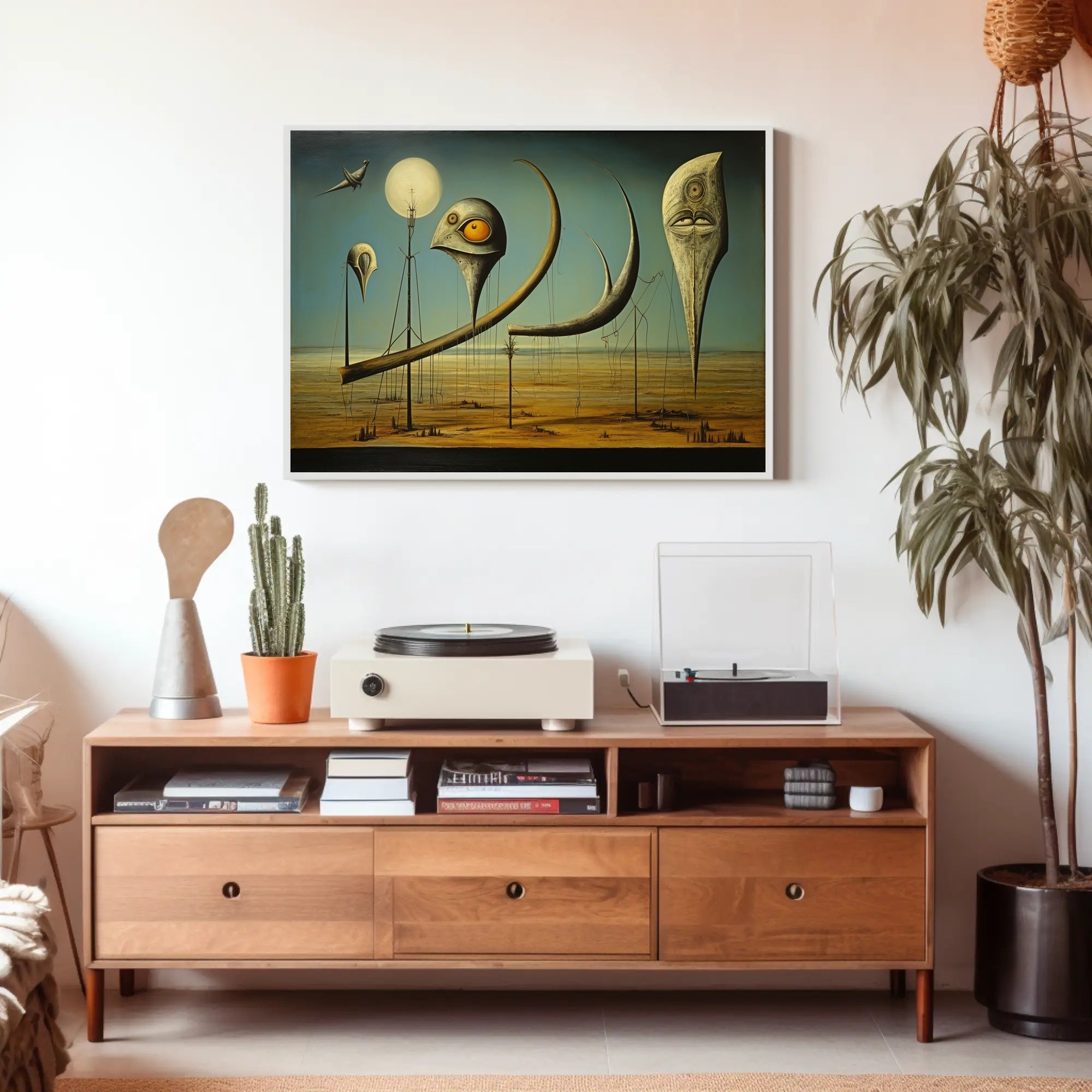 Surreal Birdscape in Otherworldly Realm: Abstract or Artistic Poster