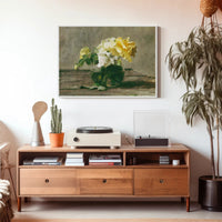 Vase of Yellow and White Roses Poster